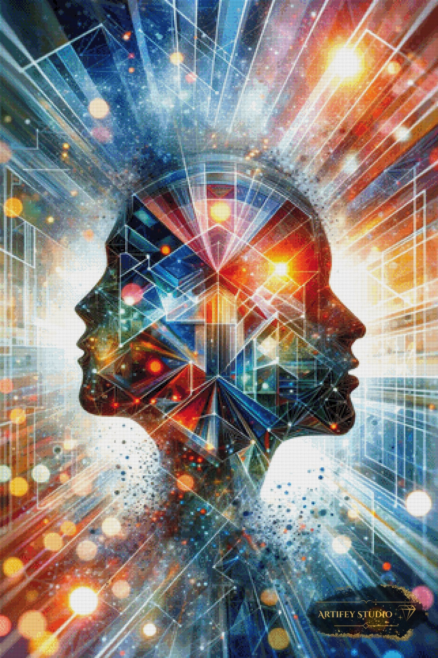 Duale Geometrie by Diynamite 80x120 mit 340 Farben