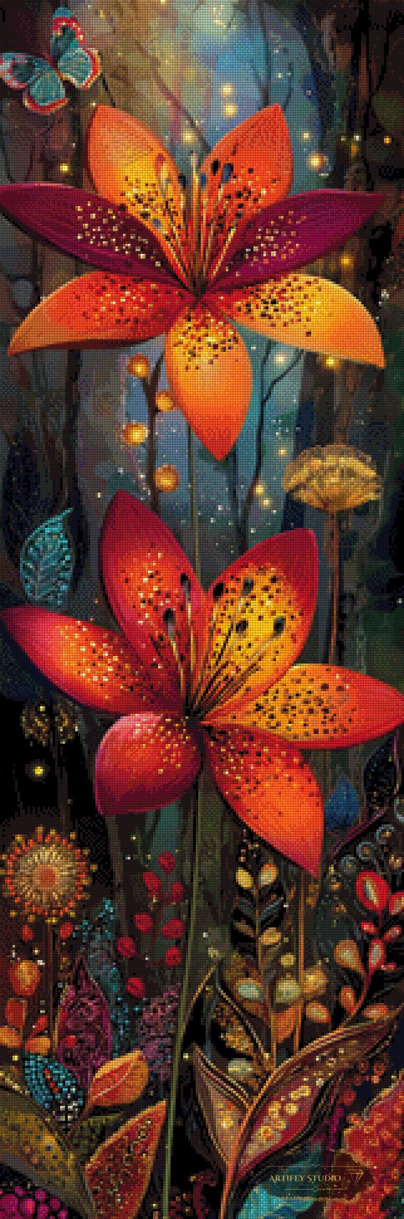 Flower Power II by Morrigan 40x120 mit 220 Farben