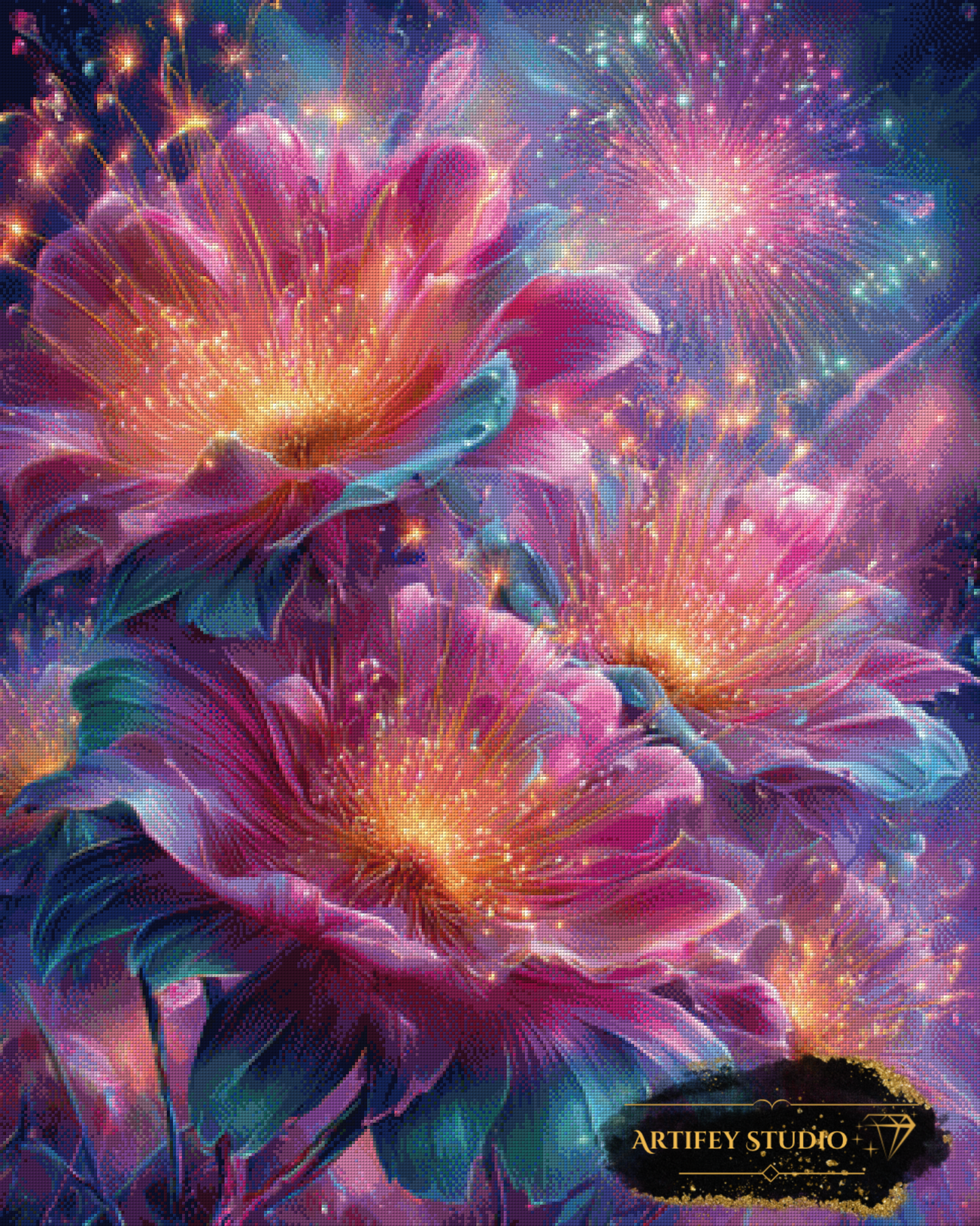 Flowers Fireworks by Artifey 80x100 mit 250 Farben