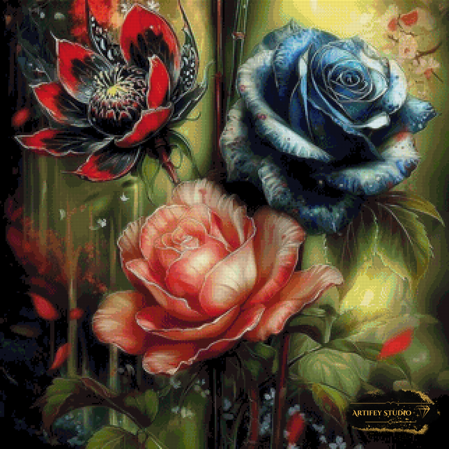 Roses by Mirael 80x80 mit 250 Farben