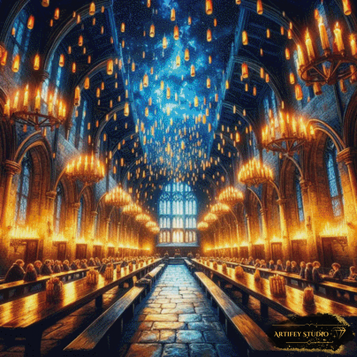 Die Halle der fliegenden Flammen by Artifey 100x100 mit 240 Farben