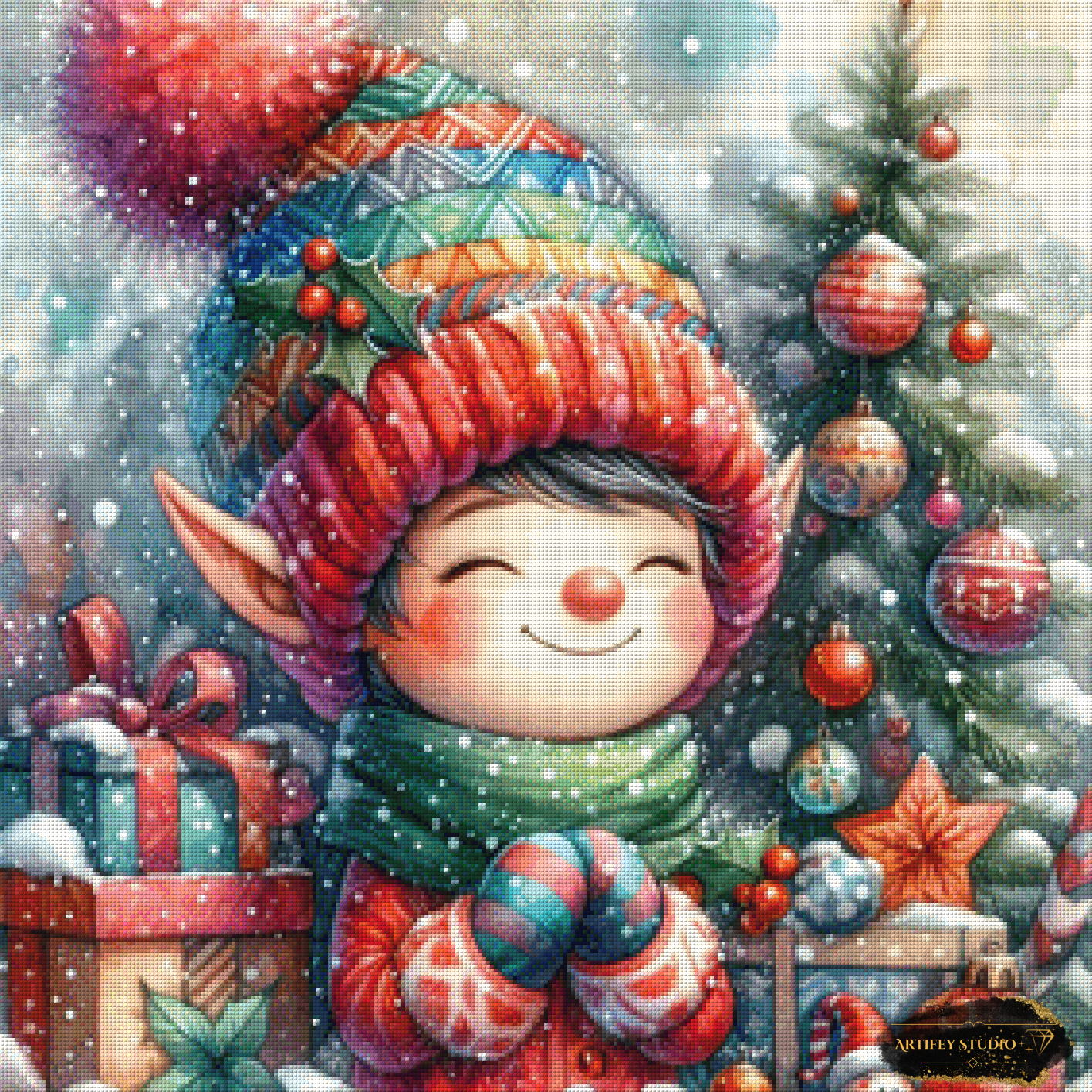 Der kleine Weihnachtshelfer by Diynamite 70x70 mit 280 Farben