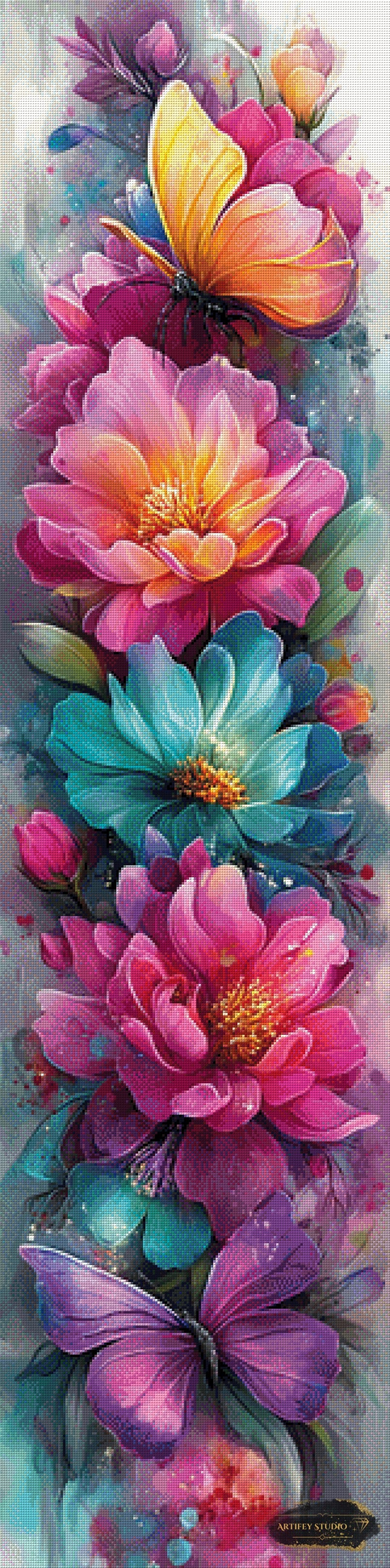 Blumenpoesie III by Artifey 40x160 mit 350 Farben