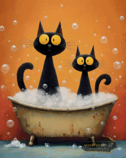 Katzenwäsche by SAalzkatze 80x100 mit 180 Farben