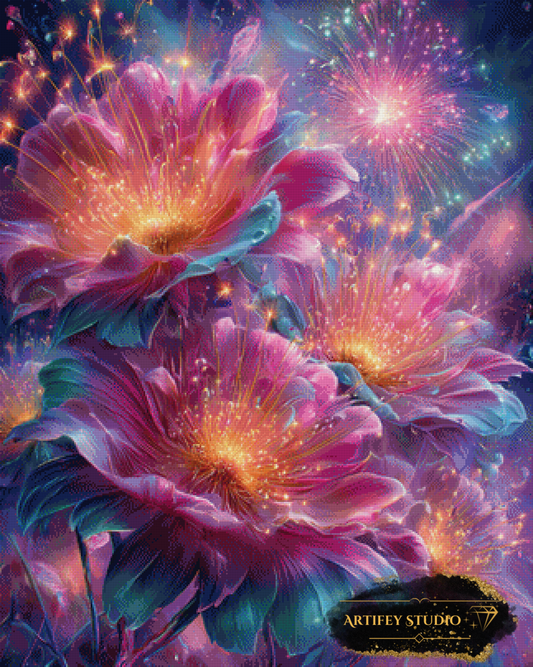 Flowers Fireworks by Artifey 80x100 mit 250 Farben