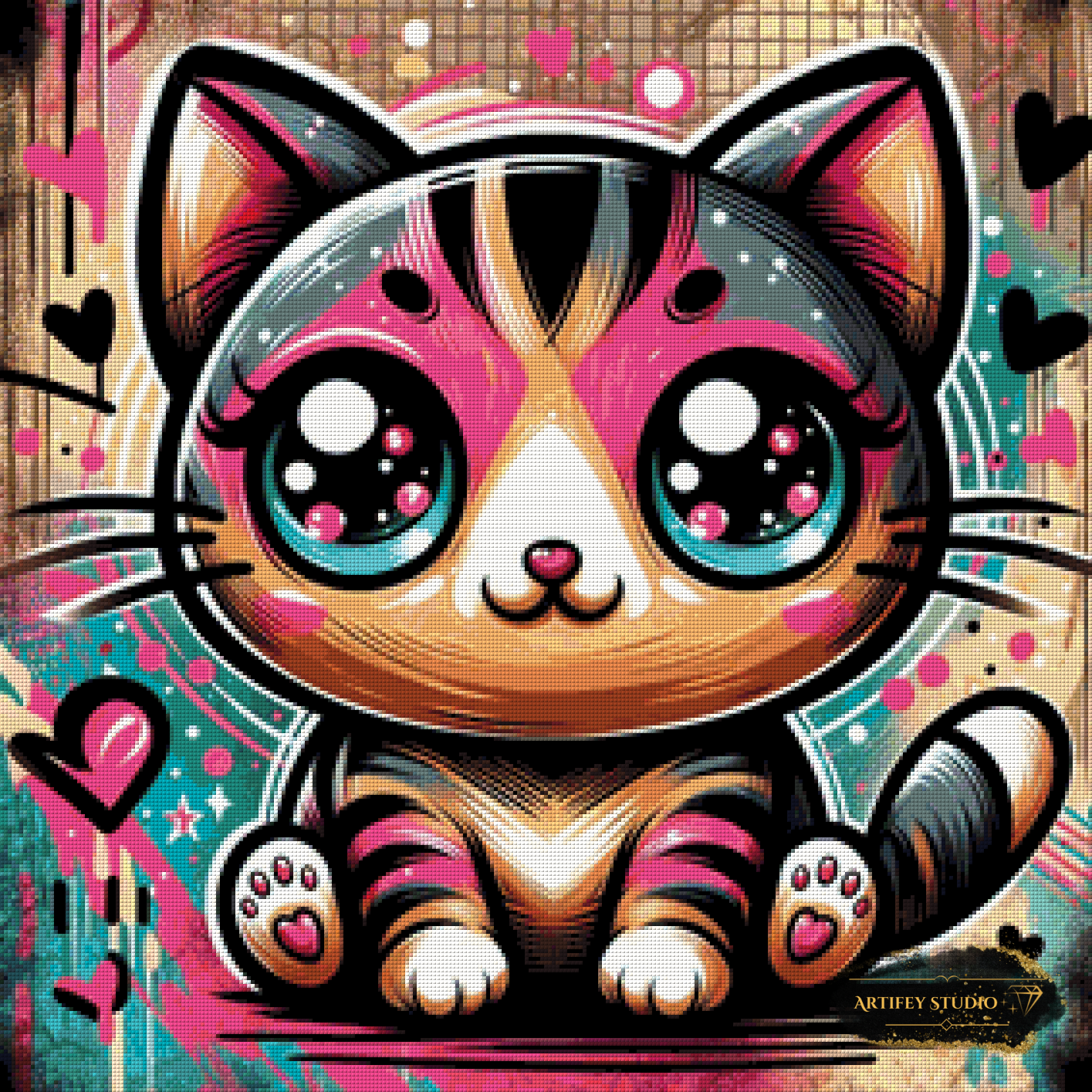 Fat cat by DIYnamite 70x70 mit 190 Farben