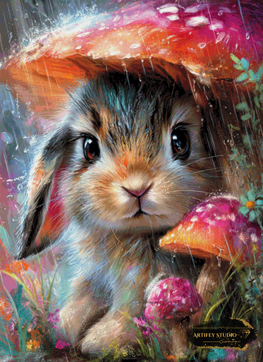 Rain Rabbit by Artifey 80x110 mit 370 Farben