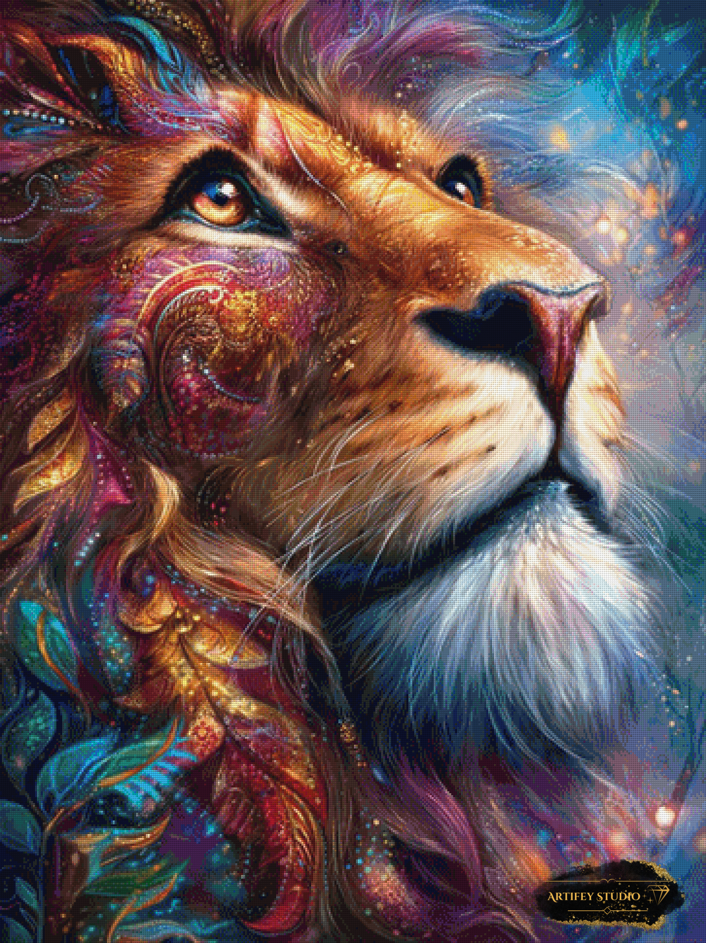 Lion prayer by Mirael 90x120 mit 310 Farben