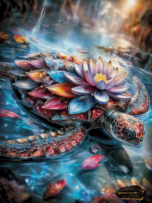 Flower Turtle by Mirael 90x120 mit 320 Farben