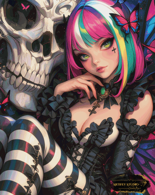 Playing with Skull by Mirael 80x100 mit 200 Farben