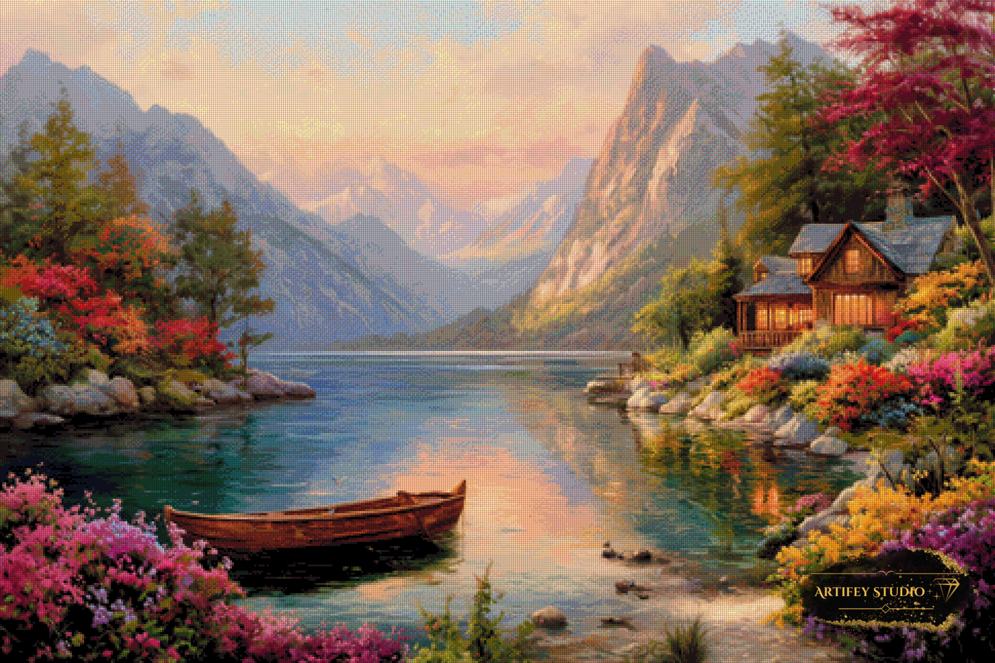 Hütte am See by Salzkatze 120x80 mit 260 Farben