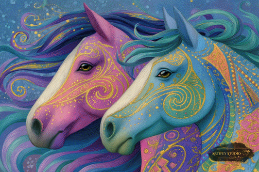 Wehende Mähnen by Salzkatze 120x80 mit 250 Farben