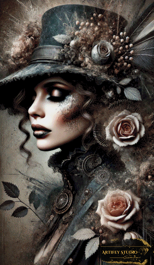 Steampunk Lady by Diynamite 70x120 mit 110 Farben