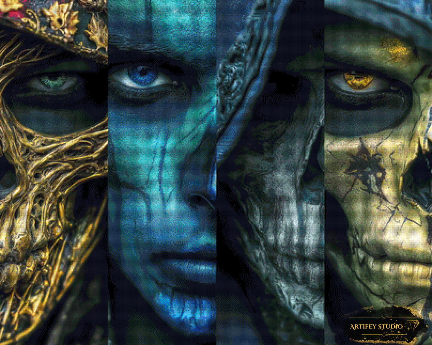 Skullfaces by Morrigan 100x80 mit 180 Farben