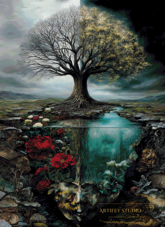 Tree of dual realms by Skyler 80x110 mit 170 Farben