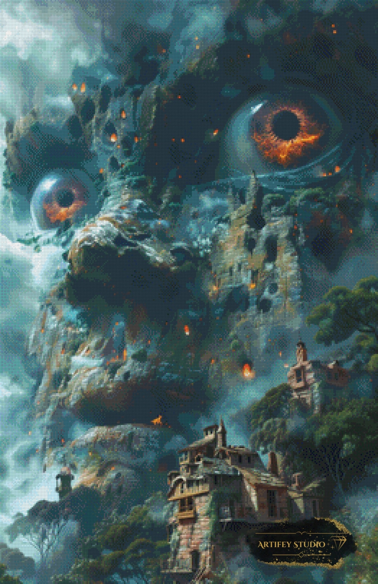 The Cry of the primordial Stone by Skyler 65x100 mit 160 Farben