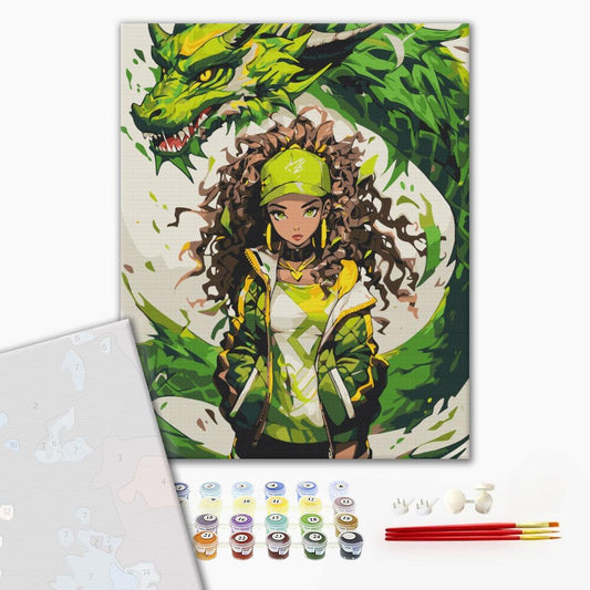 Premium Malen nach Zahlen „Drachen-Amulett“