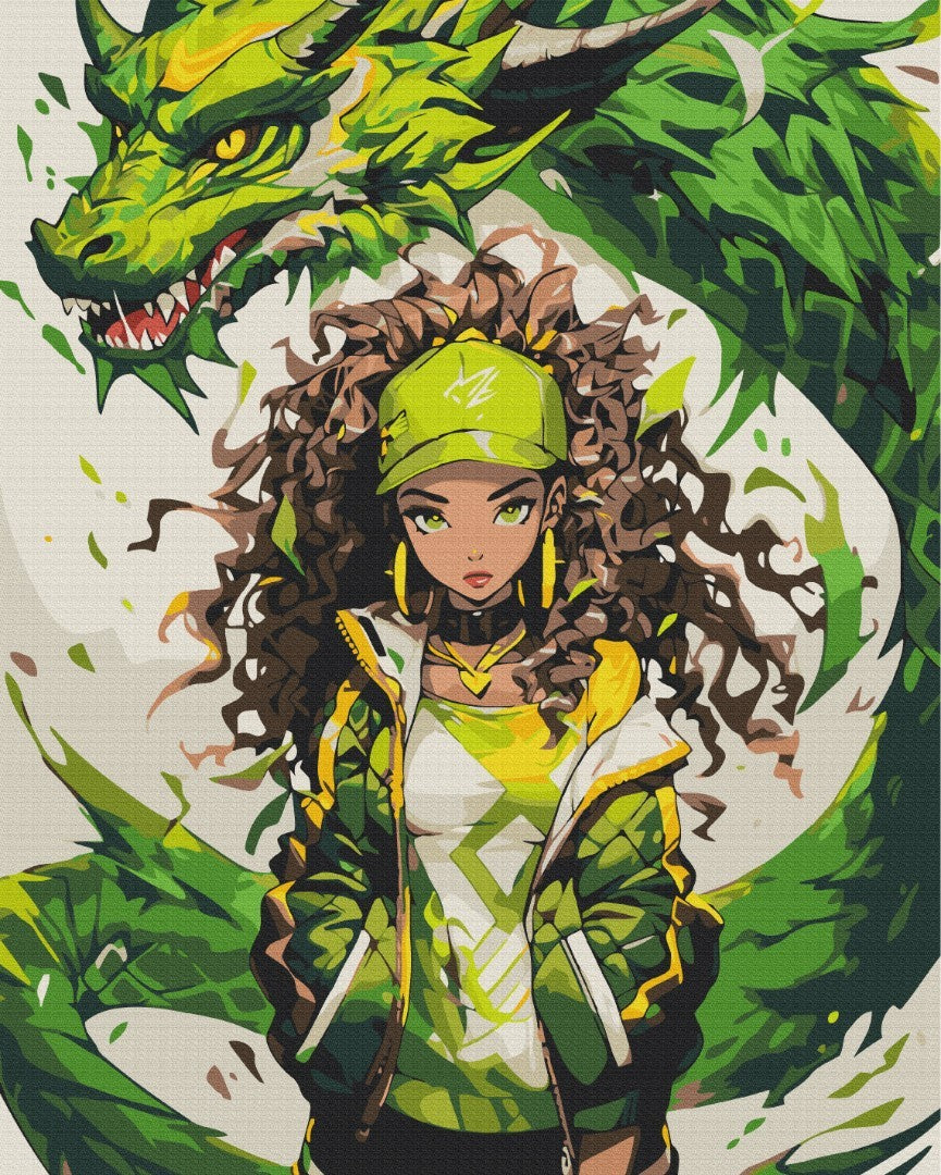 Premium Malen nach Zahlen „Drachen-Amulett“