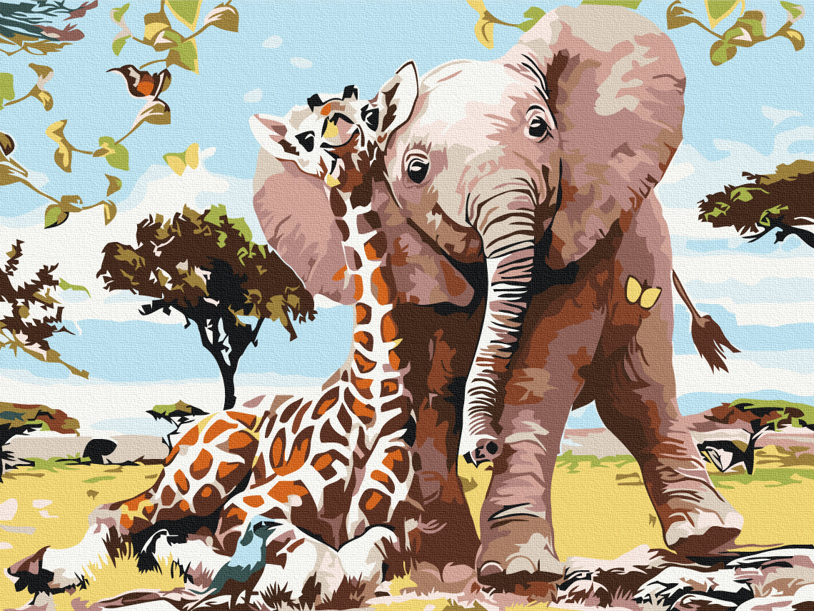 Premium Malen nach Zahlen „Nette Freunde“