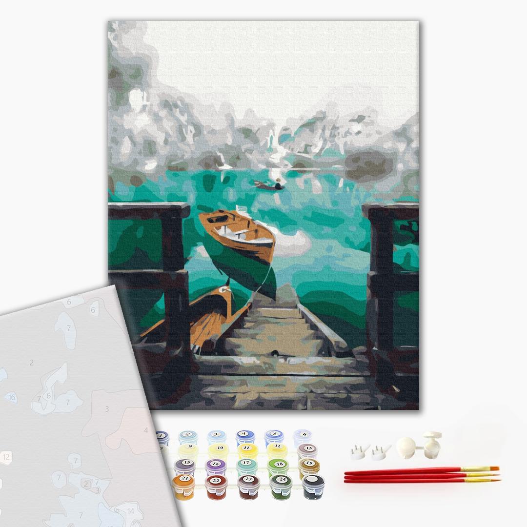 Premium Malen nach Zahlen „Landschaft im Nebel“