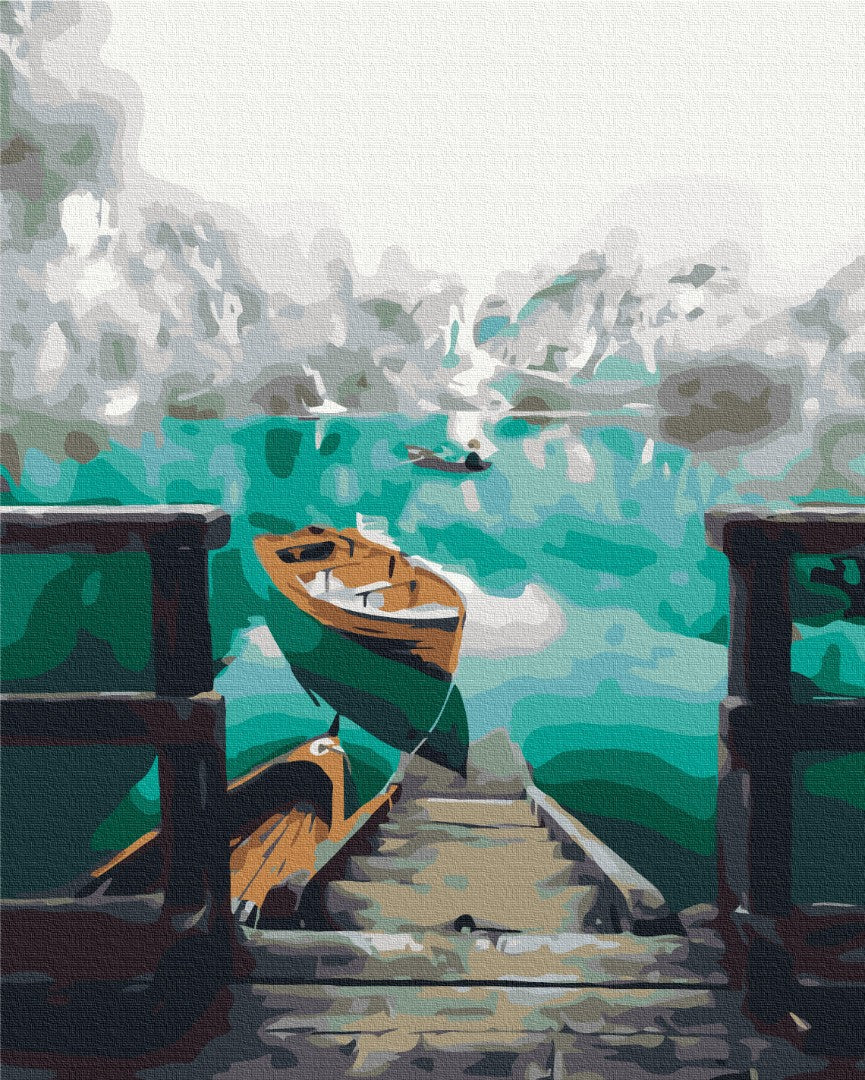 Premium Malen nach Zahlen „Landschaft im Nebel“