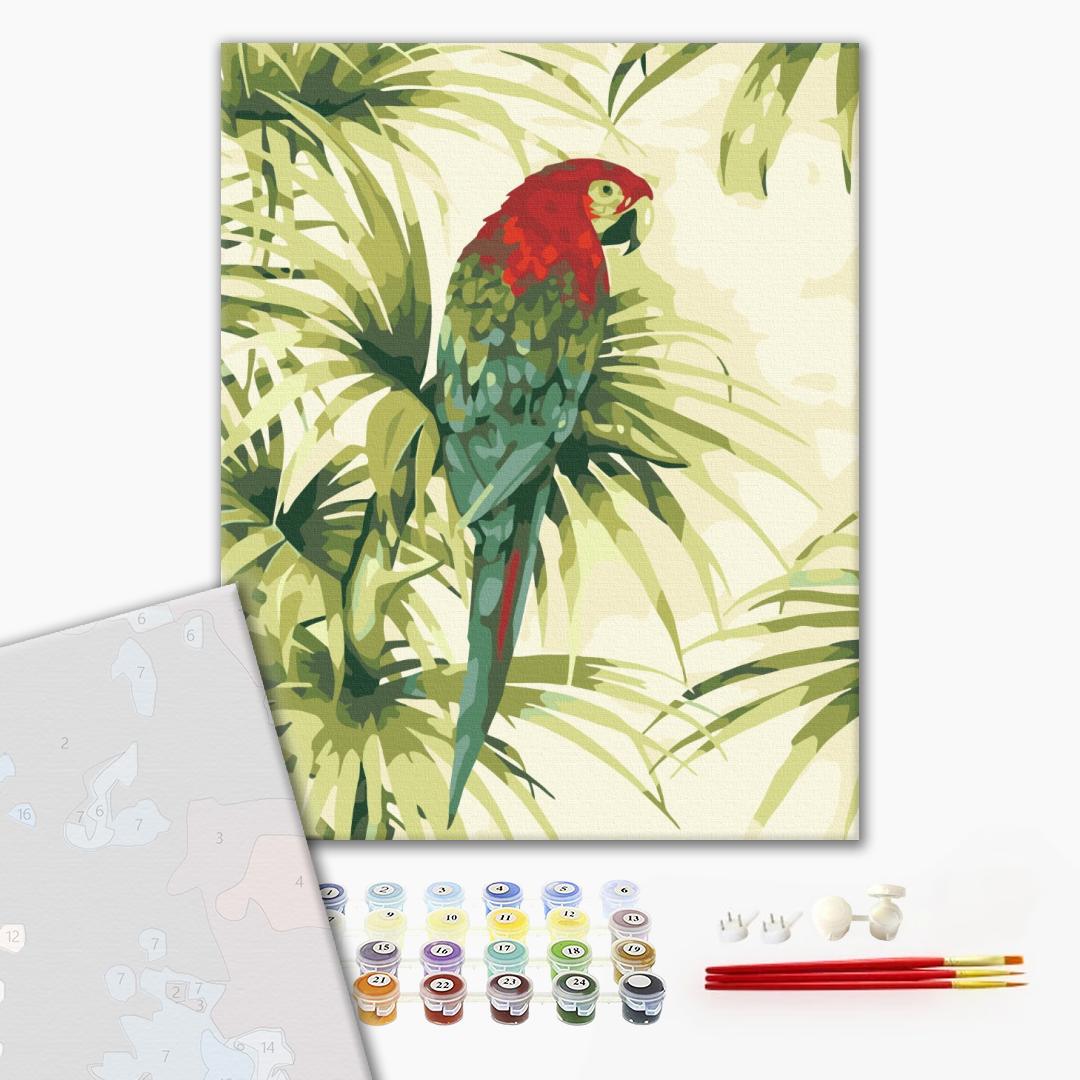 Premium Malen nach Zahlen „Gefiederte Exotik“