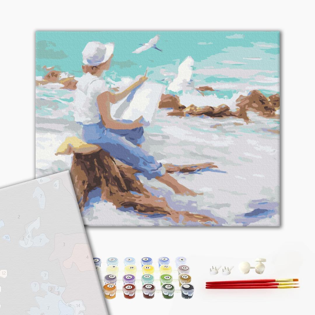 Premium Malen nach Zahlen „Marineaufsatz“