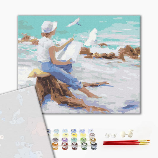 Premium Malen nach Zahlen „Marineaufsatz“