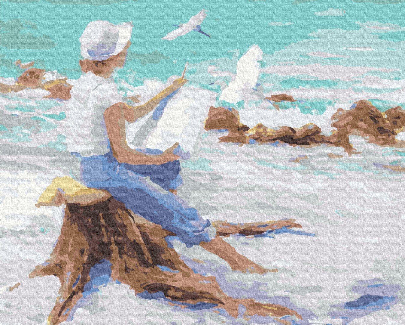 Premium Malen nach Zahlen „Marineaufsatz“