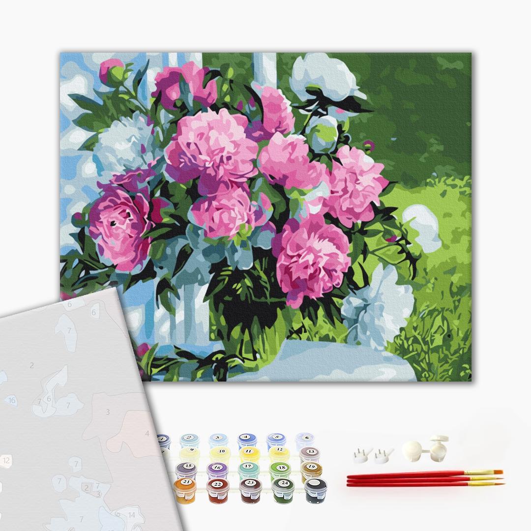 Premium Paint by Numbers “Peony Bouquet in the Garden”