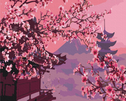 Premium Malen nach Zahlen „Sakura in Japan“