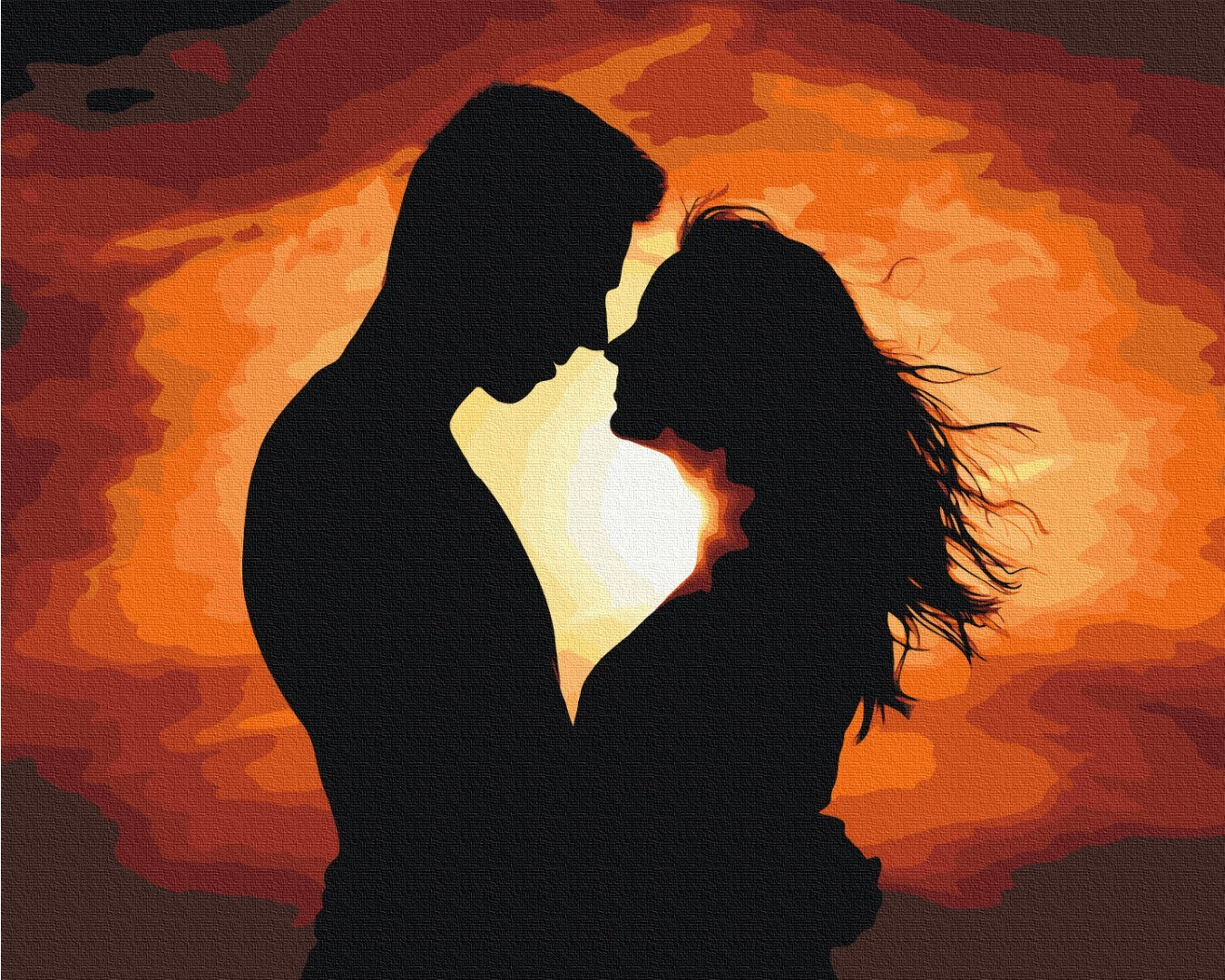 Premium Malen nach Zahlen „Love silhouette“